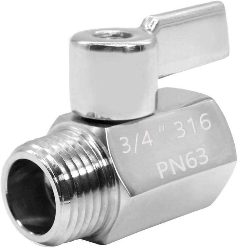 beduan Mini Ball Valve Stainless Steel(316) 3/4" NPT Male x NPT Female Mini Ball Shutoff Valve (NOT for Garden Hose Bib Faucet) - Image 4