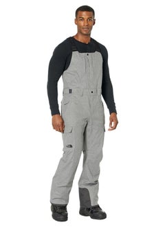 THE NORTH FACE Freedom Bib Mens Snowboard Pants TNF Medium Grey Heather Sz S  - Image 1