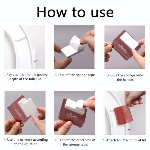 Gozaqe Toilet Seat Lifter,Pack of 6,Toilet Cover Lifter,Toilet Cover Support Lifter,Avoid Direct Contact with the Toilet Lid,Suitable for Home, Office and Hotel Bathroom (Multicolor) (6) - Image 4