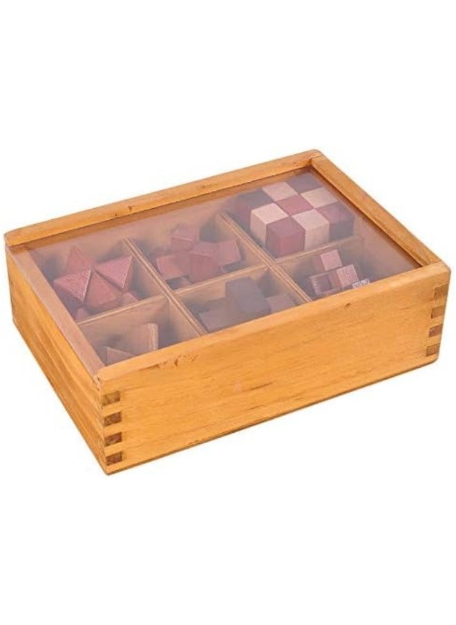 Generic - Wooden Brain Teaser Puzzles 6 Pack 3D Brain Teasers for Adults & Kids Educational and Fun Gift Ideas Mind Puzzles for Adults - Image 1