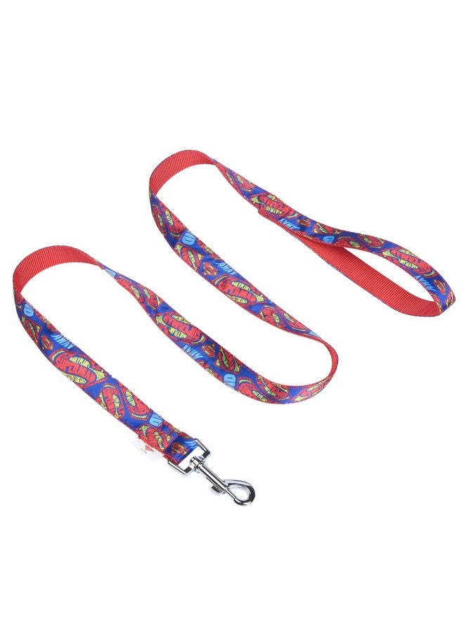 DC Comics Superman 6 Foot Dog Leash (72 inch) | Cute Red and Blue Dog Leash Easily Attaches to Any Dog Collar or Harness | 6 Ft Dog Leash with Superman Design - Image 1