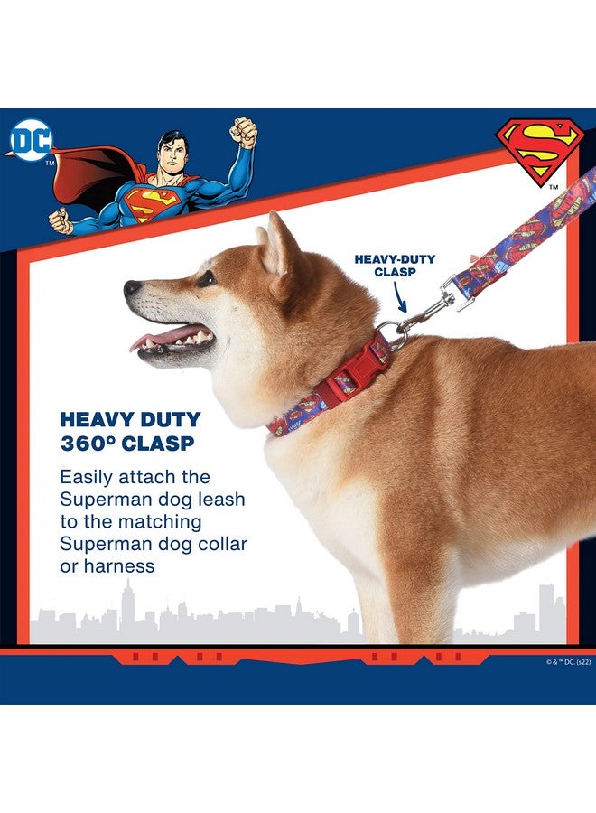 DC Comics Superman 6 Foot Dog Leash (72 inch) | Cute Red and Blue Dog Leash Easily Attaches to Any Dog Collar or Harness | 6 Ft Dog Leash with Superman Design - Image 4