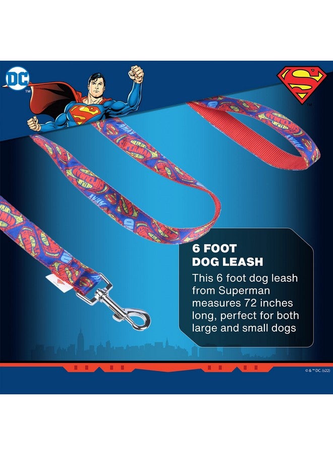 DC Comics Superman 6 Foot Dog Leash (72 inch) | Cute Red and Blue Dog Leash Easily Attaches to Any Dog Collar or Harness | 6 Ft Dog Leash with Superman Design - Image 3