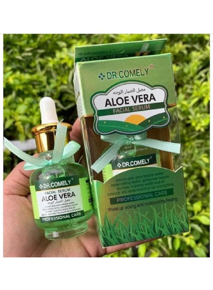 Dr. Comely Aloe Vera Facial Serum A 40ml hydrating serum featuring green and white packaging