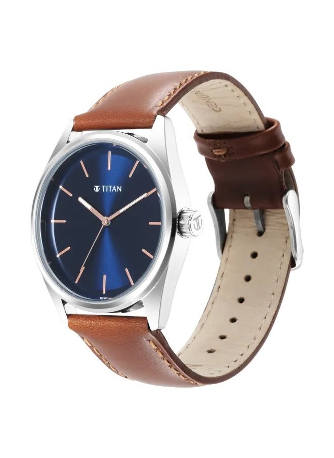 TITAN Men's Analog Round Shape Leather Wrist Watch - 1866SL01 - 47 Mm  - Image 3