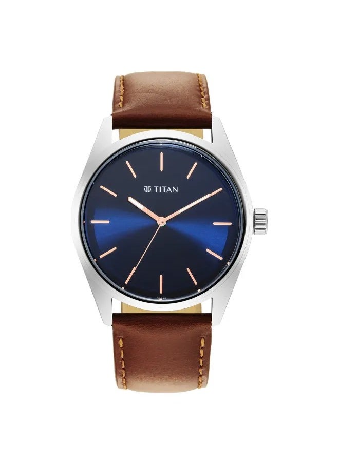 TITAN Men's Analog Round Shape Leather Wrist Watch - 1866SL01 - 47 Mm  - Image 2