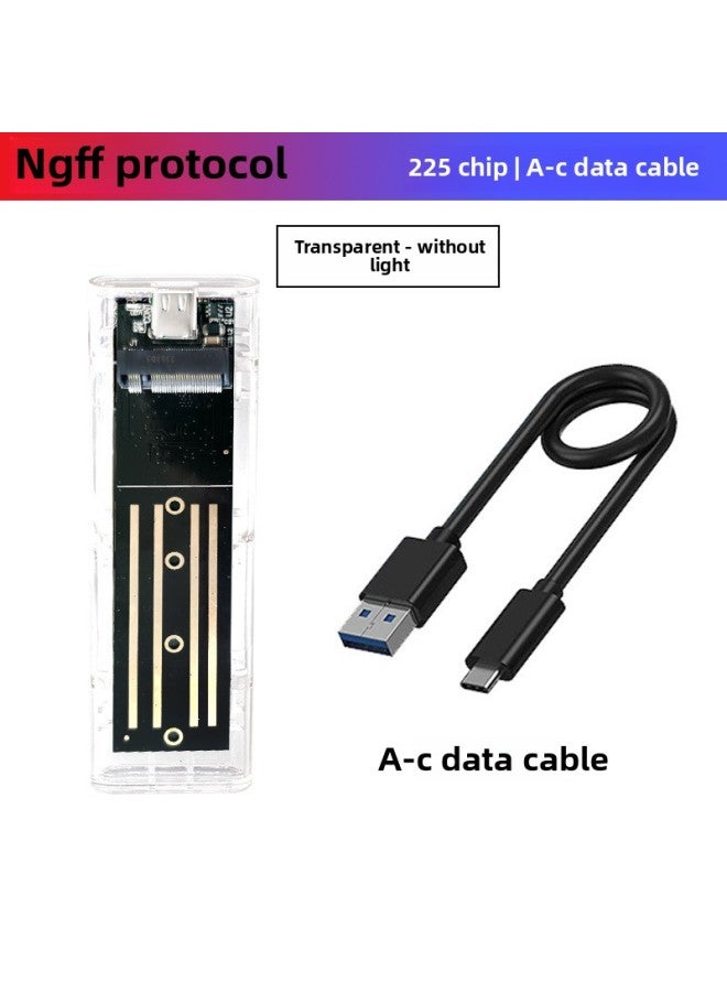 M.6 Tool-free Solid State Hard Disk Box 5g/10GB Dual Protocol NVME/NGFF Mobile Hard Disk Box Type-c3.1-Color:M5 Without Light NGFF-5Gbps