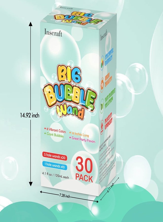 Inscraft 30 Pack 14’’ Big Bubble Wands, 8 Colors Bulk for Summer Toy, Outdoor / Indoor Activity Use, Easter, Birthday, Graduation, Shower, Bubbles Party Favors Supplies for Kids Toddlers - Image 5