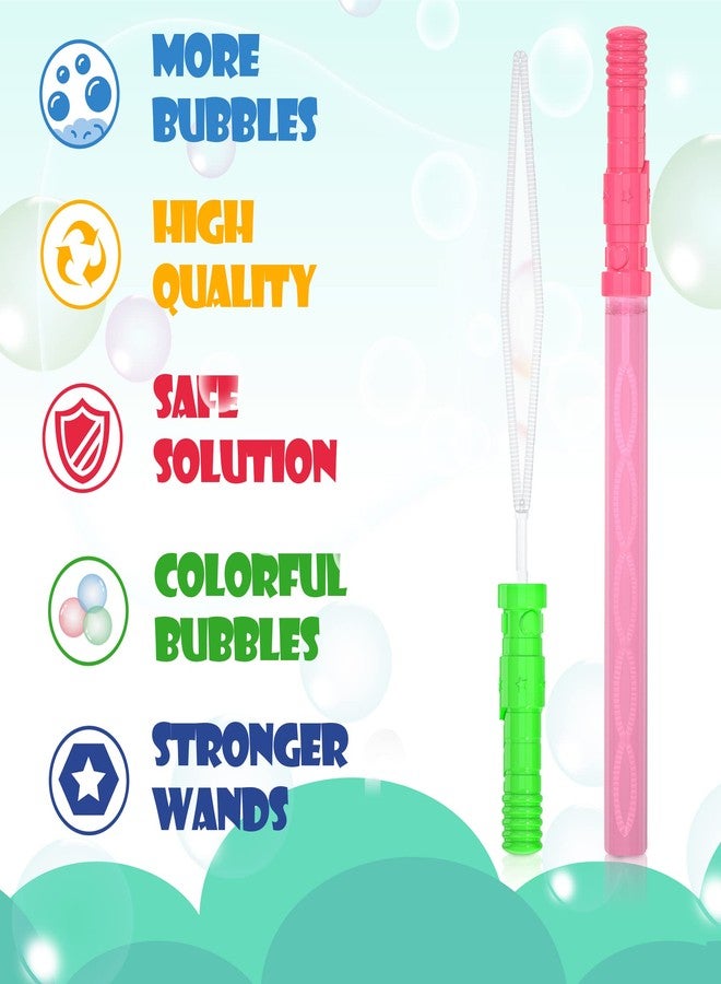 Inscraft 30 Pack 14’’ Big Bubble Wands, 8 Colors Bulk for Summer Toy, Outdoor / Indoor Activity Use, Easter, Birthday, Graduation, Shower, Bubbles Party Favors Supplies for Kids Toddlers - Image 4