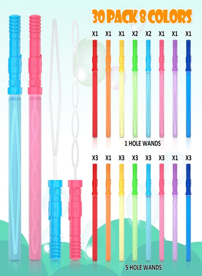 Inscraft 30 Pack 14’’ Big Bubble Wands, 8 Colors Bulk for Summer Toy, Outdoor / Indoor Activity Use, Easter, Birthday, Graduation, Shower, Bubbles Party Favors Supplies for Kids Toddlers - Image 2