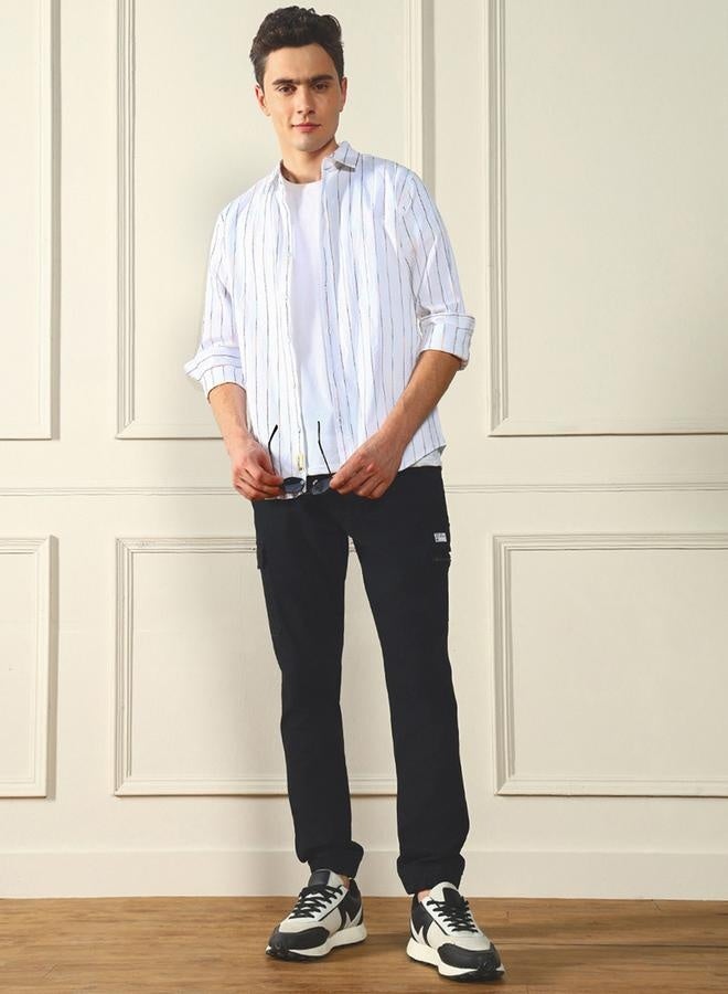 دينيس لينغو بنطلون رجالي أسود كارغو بقصة مريحة للراحة اليومية - Image 1