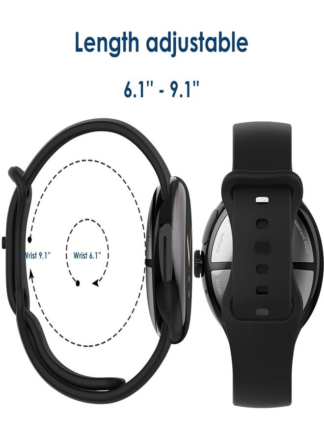 Simpeak 4-Pack Soft Silicone Sport Band Compatible with Google Pixel Watch 4 3 41mm/Pixel Watch 2 1, Wristband Straps for Women Men Replacement for Google SmartWatch 4/3 41mm, Large 6.1"-9.1" - Image 5