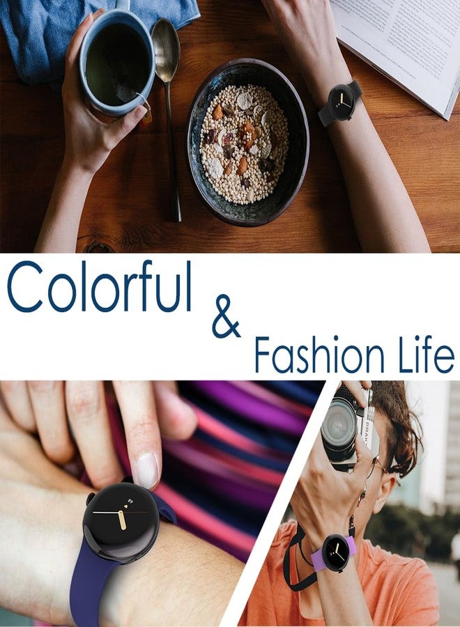 Simpeak 4-Pack Soft Silicone Sport Band Compatible with Google Pixel Watch 4 3 41mm/Pixel Watch 2 1, Wristband Straps for Women Men Replacement for Google SmartWatch 4/3 41mm, Large 6.1"-9.1" - Image 4