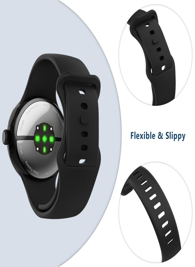 Simpeak 4-Pack Soft Silicone Sport Band Compatible with Google Pixel Watch 4 3 41mm/Pixel Watch 2 1, Wristband Straps for Women Men Replacement for Google SmartWatch 4/3 41mm, Large 6.1"-9.1" - Image 3