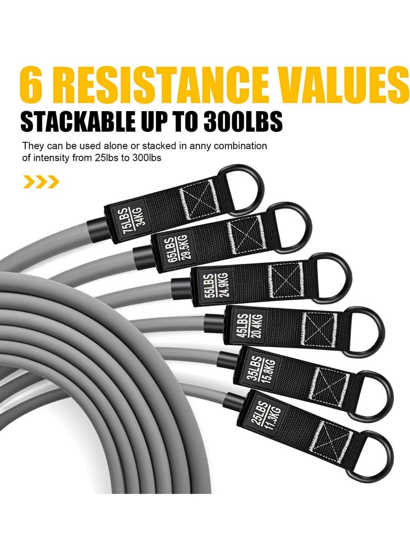 Oasisgalore 300 LBS Resistance Bands Set for Men with Handles，Exercise Fitness Bands with Carry Bag for Muscle Training, Home Gym Equipment - Image 2
