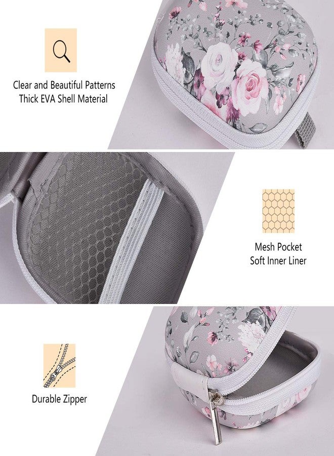 AIRSPO Earbud Case, AIRSPO Airpods 4 Case Airpods Pro 2nd Generation Earphone Organizer Carrying Case Small Storage Bag Hard EVA Shockproof Cover with Carabiner Clip (Grey Pink Rose) - Image 3