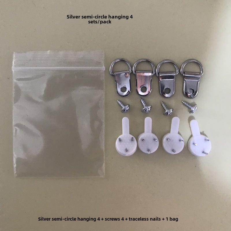 Picture Hanging Tool Set PE Bag Silver semicircle hanging 4 groups per pack 