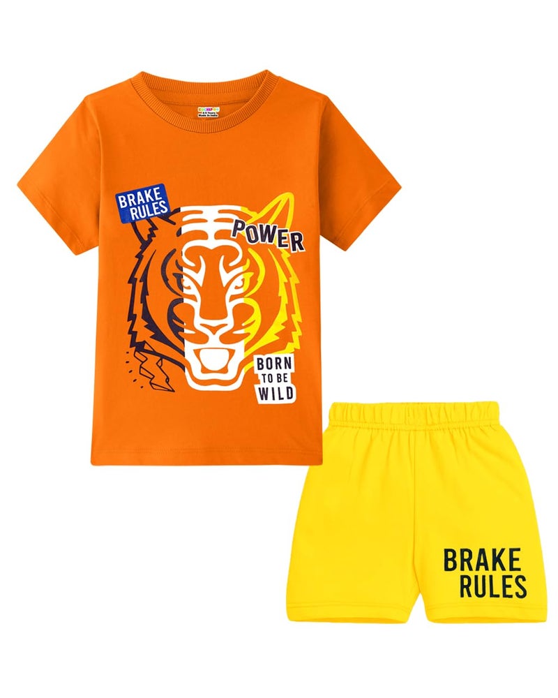 Kuchipoo Boys Regular Fit Cotton T-Shirts and Shorts Set (KUC-NSUT-139, 5-6 Years, Multi-Colored) - Image 3