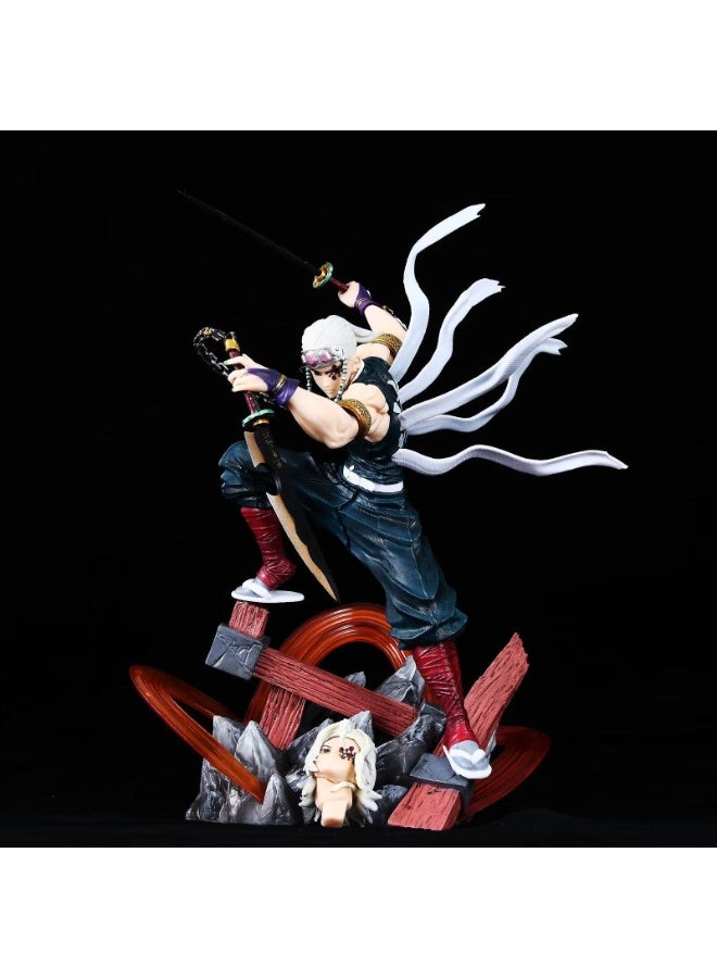 عام شيطان القاتل برأسين منحوتة معركة الصوت العمود أوزوي تينغن شخصية نموذج جمع اللعب الزخرفية هدايا للعائلة والأصدقاء - Image 1