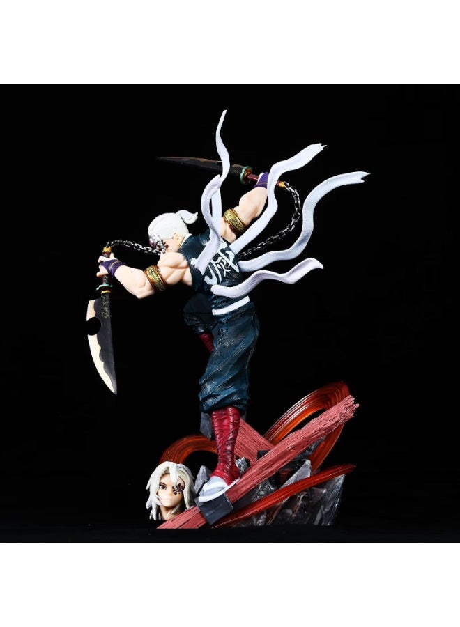 عام شيطان القاتل برأسين منحوتة معركة الصوت العمود أوزوي تينغن شخصية نموذج جمع اللعب الزخرفية هدايا للعائلة والأصدقاء - Image 4