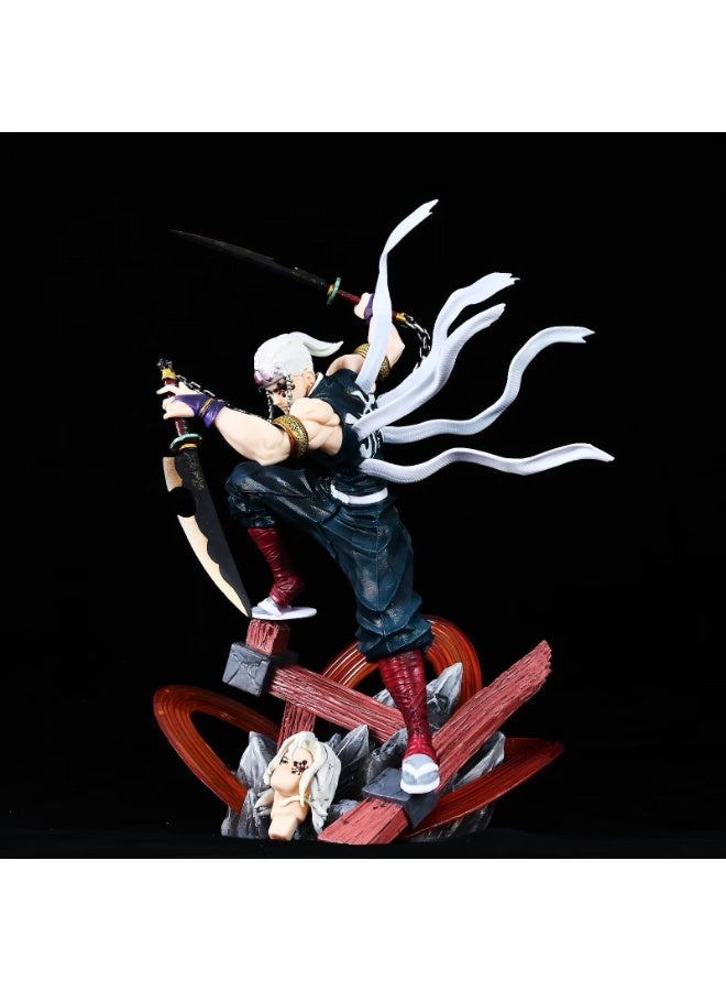 عام شيطان القاتل برأسين منحوتة معركة الصوت العمود أوزوي تينغن شخصية نموذج جمع اللعب الزخرفية هدايا للعائلة والأصدقاء - Image 3