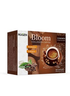 NUGEN Noggin Bloom Collagen Coffee Organic Collagen Drink for Body Slimming 10 Sachets 10g  - Image 1