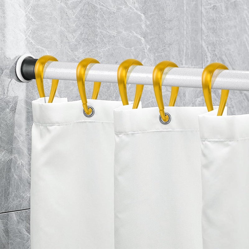 Topspring Yellow Plastic Shower Curtain Hooks Rings - 12 Pcs Drop Shaped Shower Hooks for Curtain Bathroom Shower Rod - Image 5