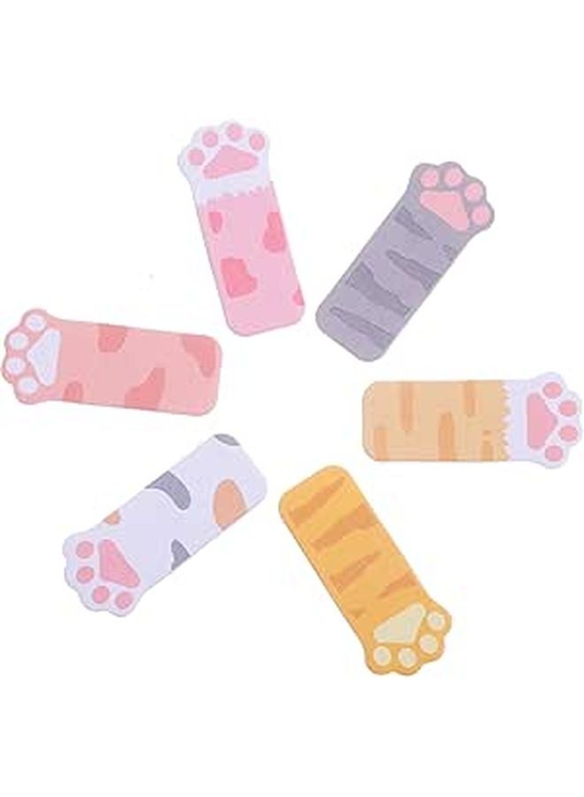 Paw Shaped Sticky Note Pads 6 Sets Colorful Self Stick Memo Paper Smooth Writing For School Office - Image 1