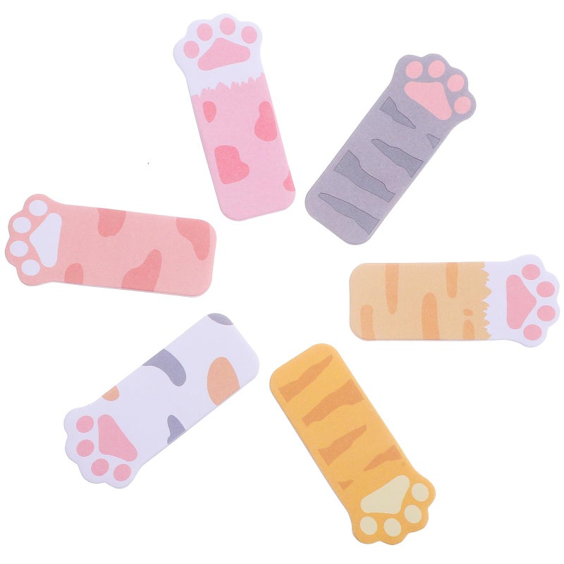 Paw Shaped Sticky Note Pads 6 Sets Colorful Self Stick Memo Paper Smooth Writing For School Office - Image 2