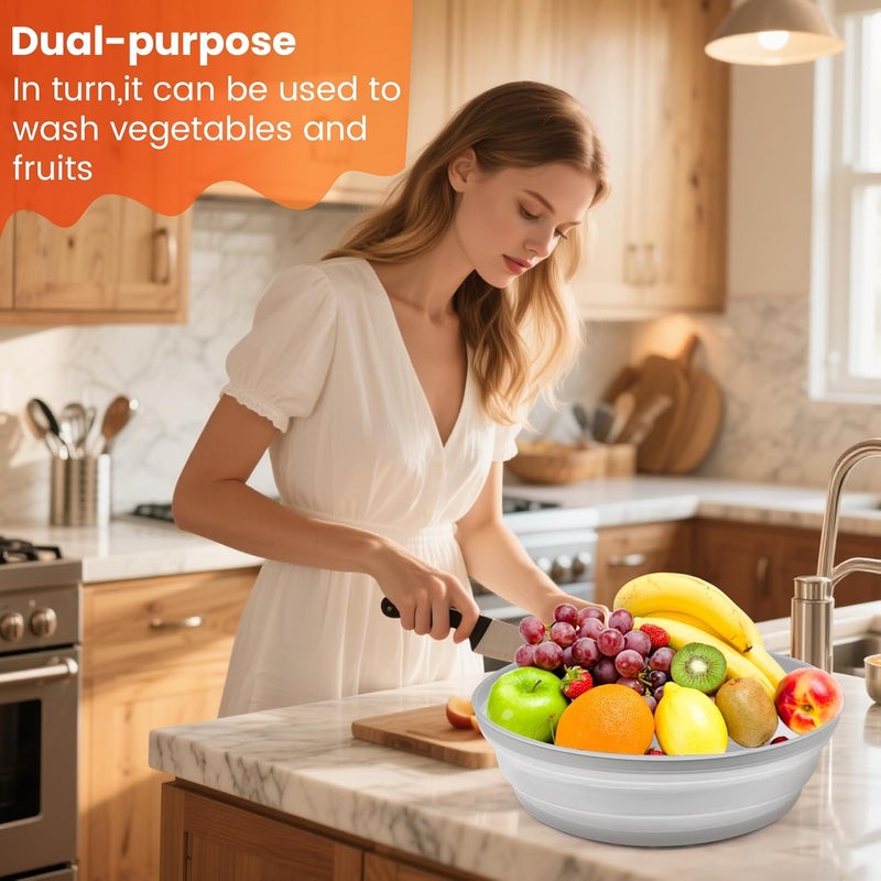GLICPIX Large Collapsible Microwave Cover for Food, 12.2inch Microwave Splatter Cover, Microwave Plate&Dish Cover with Easy Grip Handle, BPA-free, Dishwasher Safe (Light Grey) - Image 5