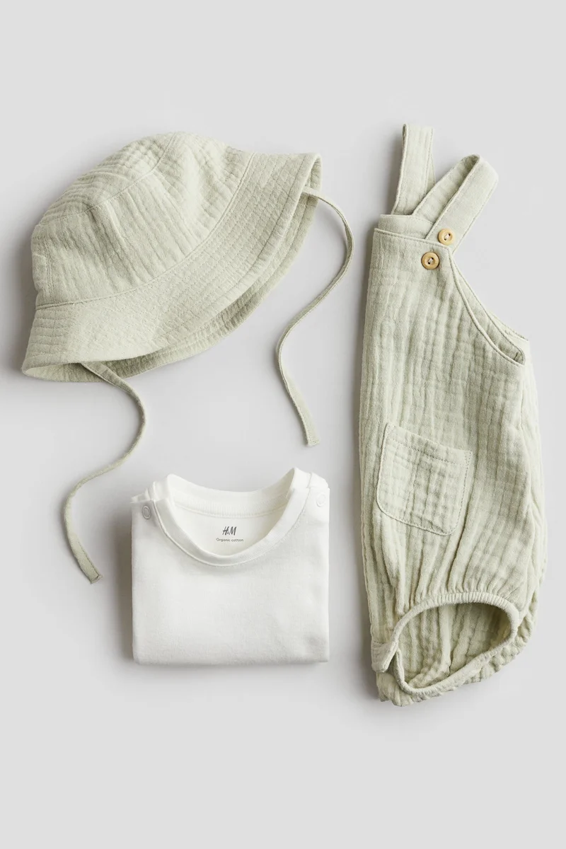 H&M 3-piece cotton muslin set