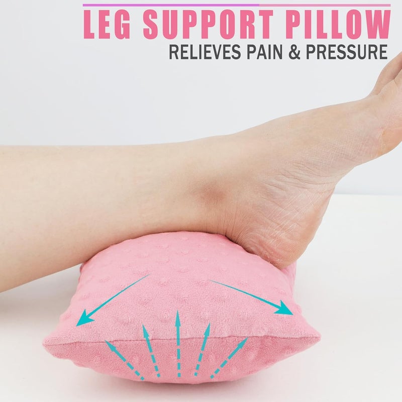 HapiPoppy Soft Knee Pillow Leg Pillows 11" x 7.8" Small Hip Support Pillows Between Legs for Side Sleepers Sciatica Joints Pain Relief Machine Washable Post Surgery Cushion Gifts, Minky Dot Coral - Image 2