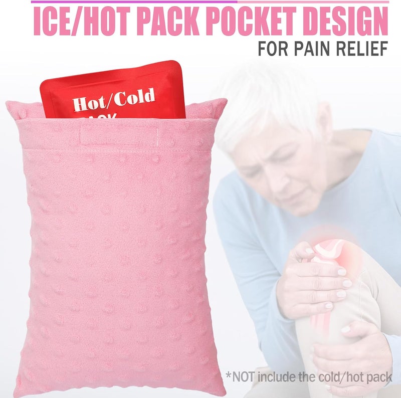 HapiPoppy Soft Knee Pillow Leg Pillows 11" x 7.8" Small Hip Support Pillows Between Legs for Side Sleepers Sciatica Joints Pain Relief Machine Washable Post Surgery Cushion Gifts, Minky Dot Coral - Image 3