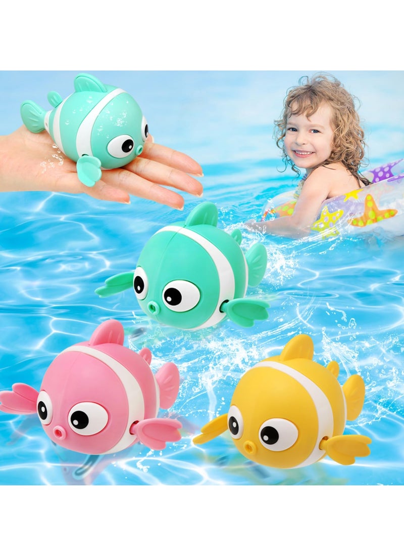 Baby Bath Toys, Wind-Up Paddling Pool Toys for 1-3 Year Olds, Floating Swimming Clownfish, Clockwork Water Toys Game for Kids, Toddler Girls and Boys, Bath Time Shower Gifts - Image 1