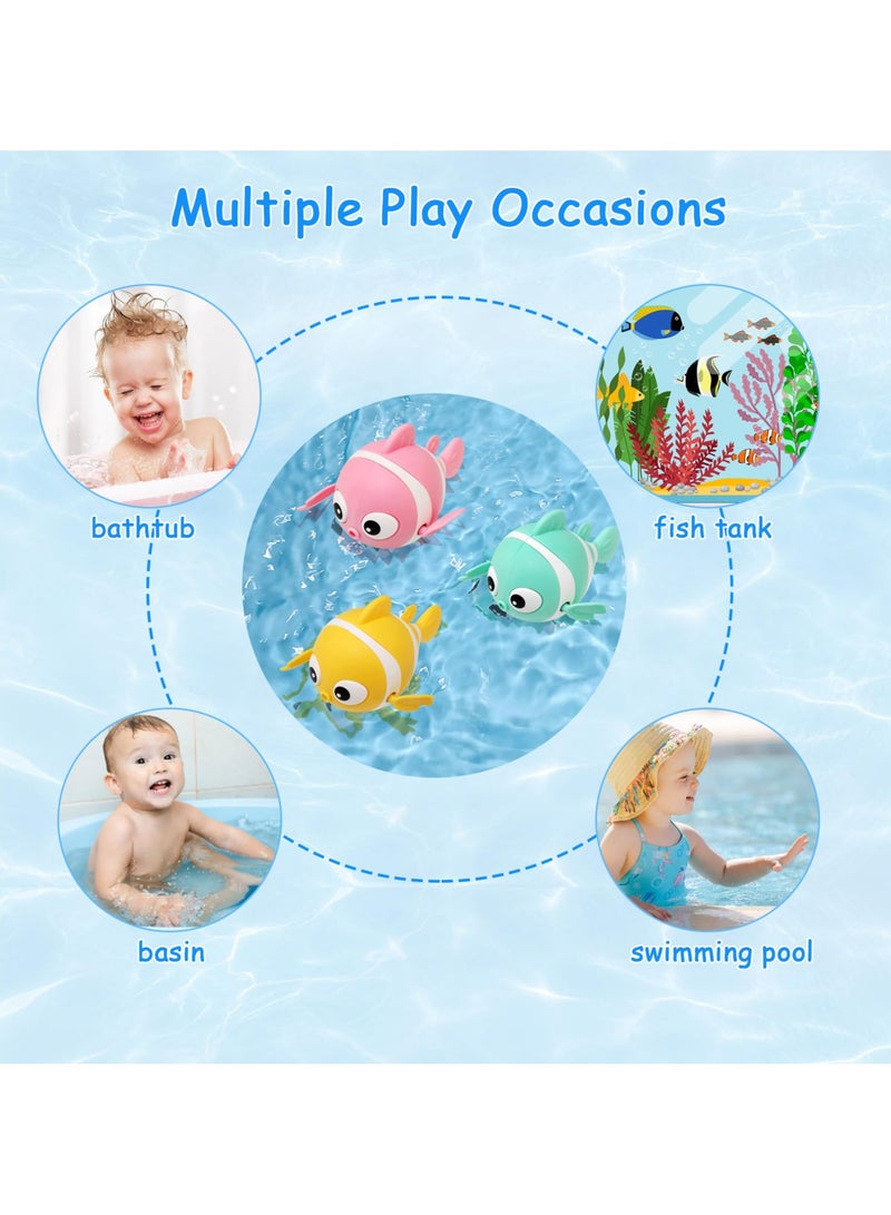 Baby Bath Toys, Wind-Up Paddling Pool Toys for 1-3 Year Olds, Floating Swimming Clownfish, Clockwork Water Toys Game for Kids, Toddler Girls and Boys, Bath Time Shower Gifts - Image 2