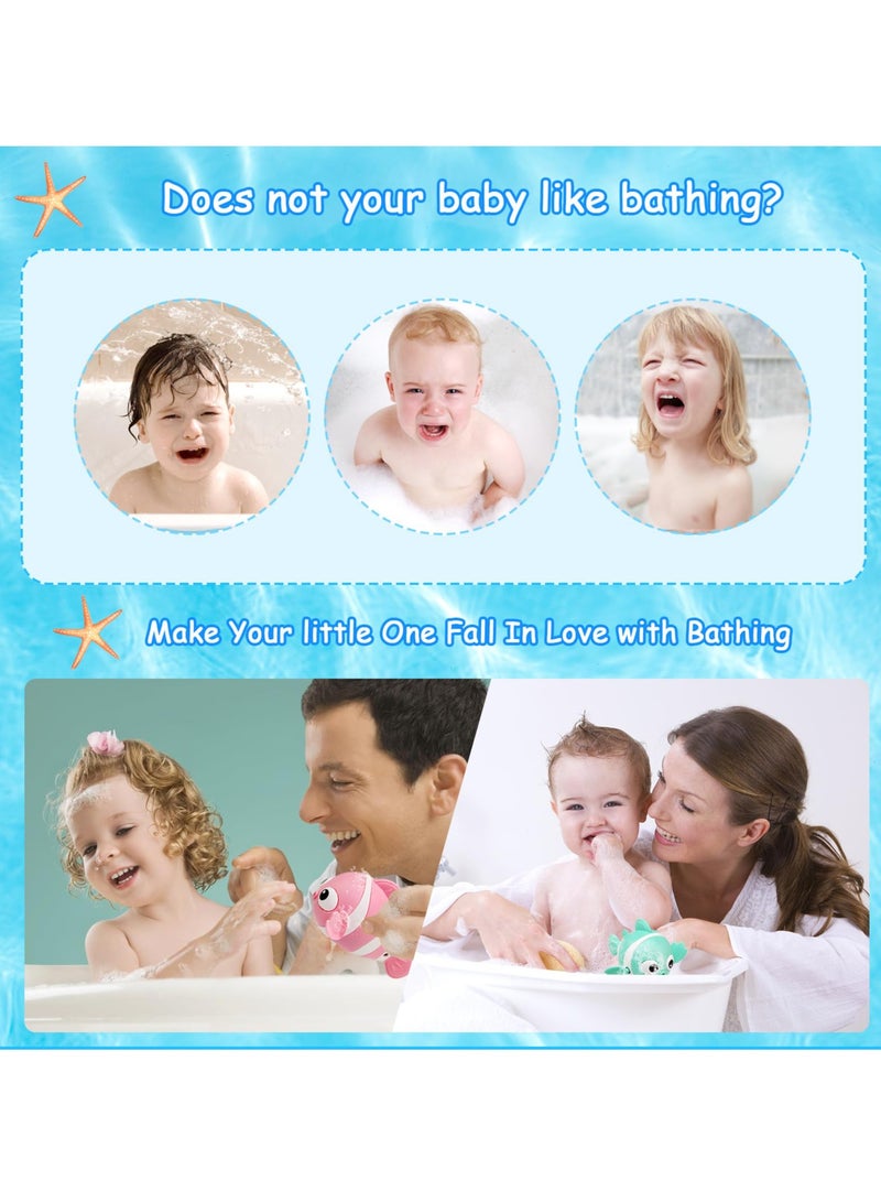 Baby Bath Toys, Wind-Up Paddling Pool Toys for 1-3 Year Olds, Floating Swimming Clownfish, Clockwork Water Toys Game for Kids, Toddler Girls and Boys, Bath Time Shower Gifts - Image 5