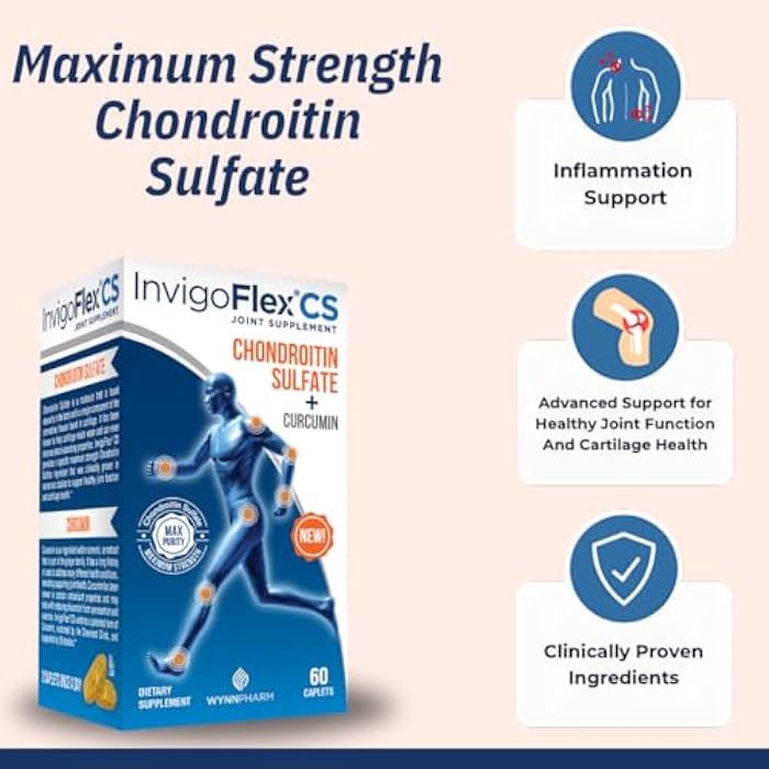 INVIGOFLEX® CS - Chondroitin Sulfate with Turmeric Curcumin Non GMO for Knee, Hand, Back & Hip Premium Joint Supplement - Image 2