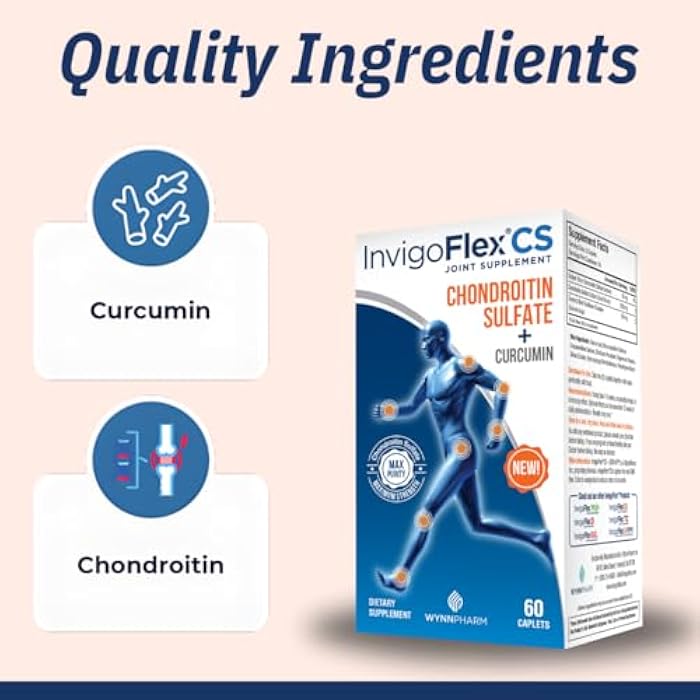 INVIGOFLEX® CS - Chondroitin Sulfate with Turmeric Curcumin Non GMO for Knee, Hand, Back & Hip Premium Joint Supplement - Image 3
