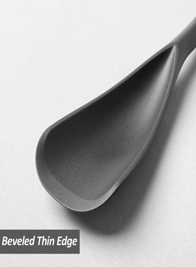 XiaoZu Silicone Spatula Spoon, Great for Both Cooking and Serving Durable BPA-Free Matte Black Silicone, Seamless Design, Safe for Nonstick Cooking Surfaces, 2-Pcs, Black - Image 4