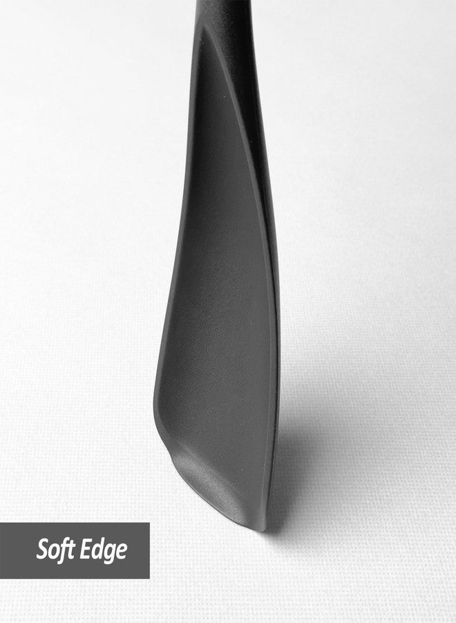 XiaoZu Silicone Spatula Spoon, Great for Both Cooking and Serving Durable BPA-Free Matte Black Silicone, Seamless Design, Safe for Nonstick Cooking Surfaces, 2-Pcs, Black - Image 5
