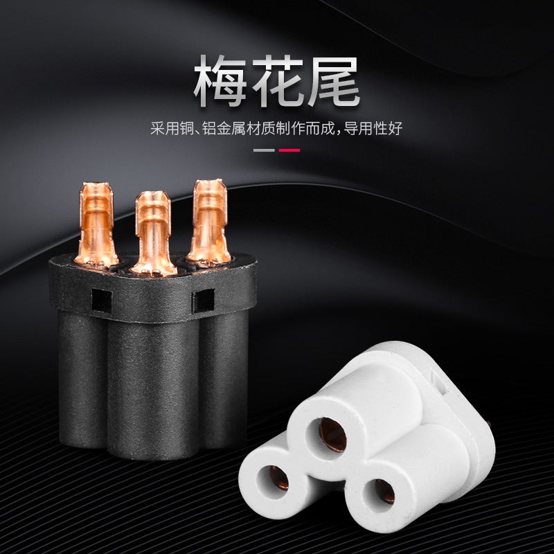 Plum Blossom Tail Inner Frame Terminal 0.3 Mickey Mouse Plum Blossom Tail Integrated Petal Terminal Inner Frame Copper and Iron Factory Wholesale Plum tail Copper Black 