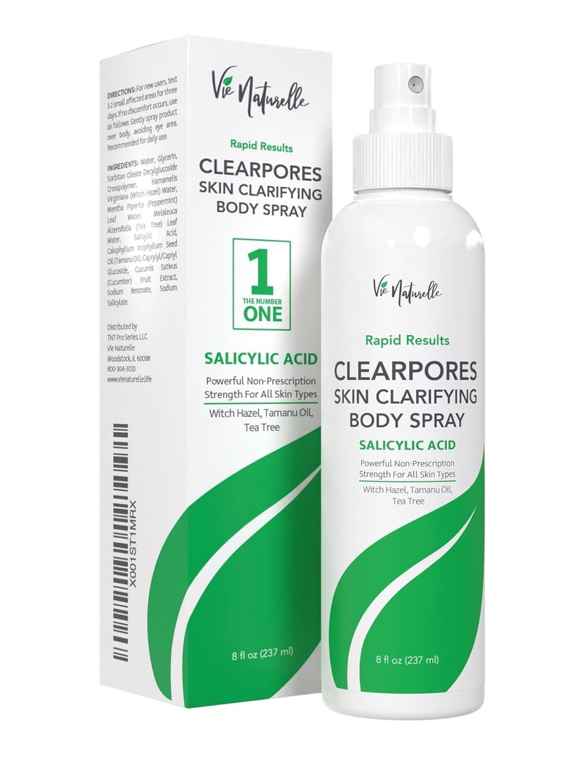 Vie Naturelle Face, Body Acne Spray - Salicylic Acid - Butt, Back Acne Treatment - Cystic Hormonal Acne Treatment, Body, Chest Spray  - Image 1