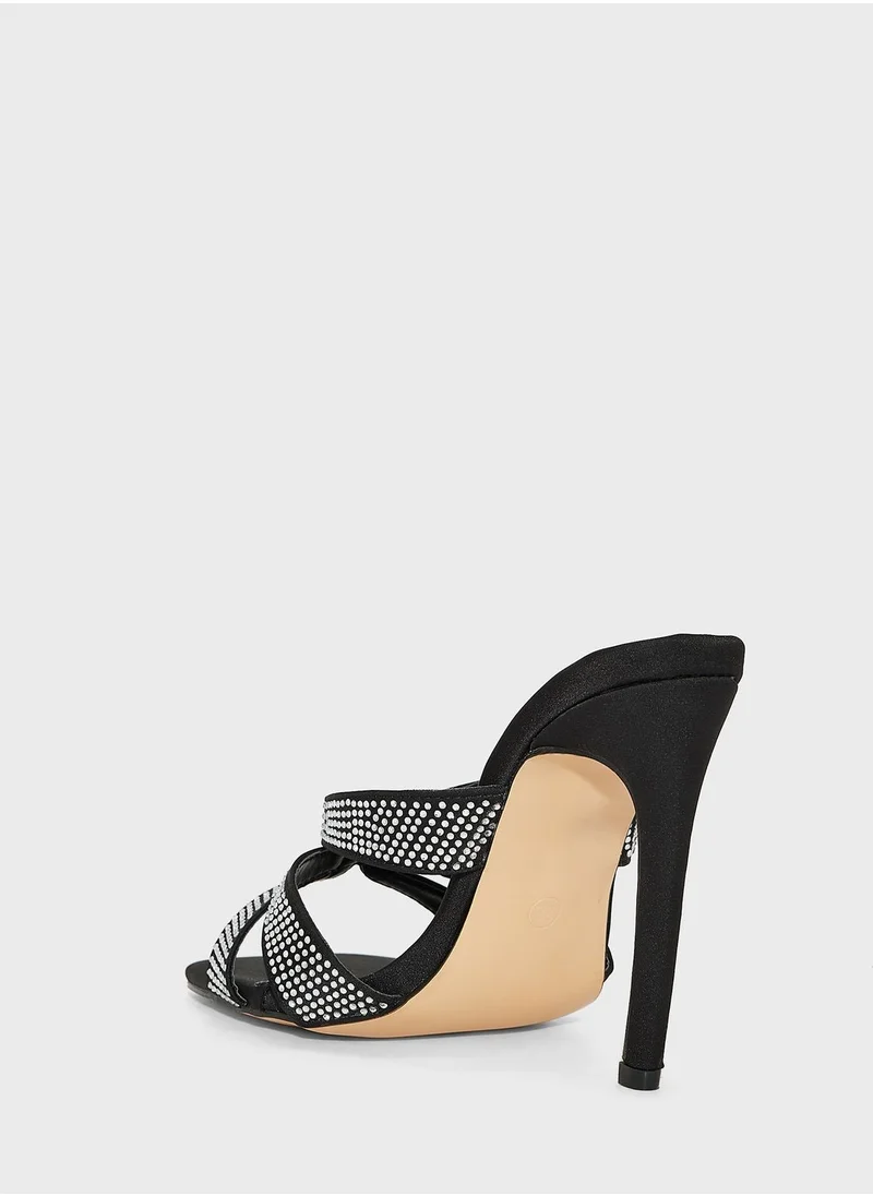 Ginger Embellished  High Heel Mules