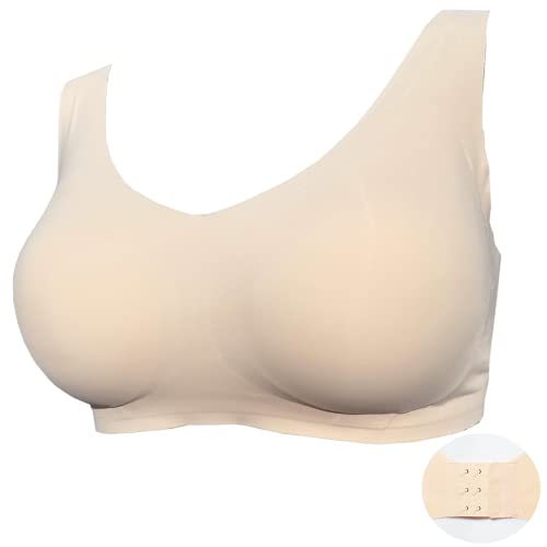 BIMEI Seamless Mastectomy Bra for Women Breast Prosthesis with Pockets Sleep Bras Soft Daily Bras with Removable Pads (Skin, M) - Image 5