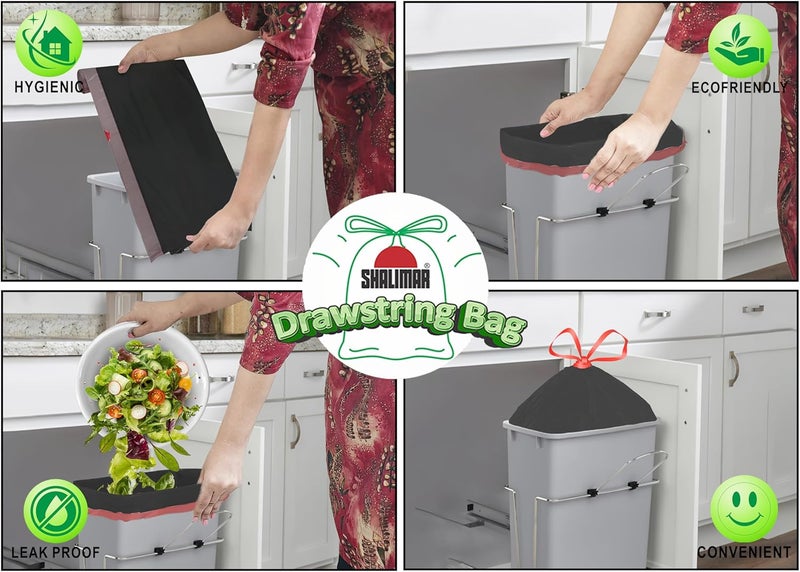 Shalimar Premium OXO Biodegradable Drawstring Garbage Bag, 120 Bags, 43x50 cm, White, Heavy Duty Leak Proof Lavender Scented Trash Bags for Home and Office Use - Image 5