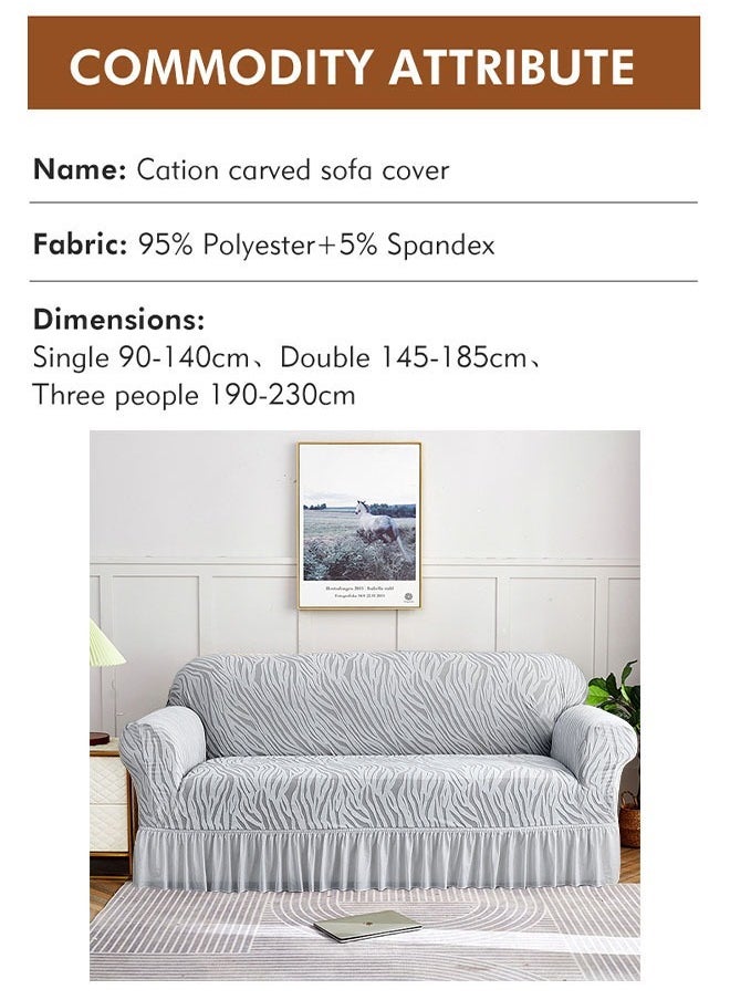 Optico Elastic Couch Cover with Skirt,Stretch Sofa Slipcover Furniture Protector Washable Soft Sofa Cover for Living Room Elastic Fabric Sofa Cover with Skirt, For Living Room Bed Room For 1/2/3/seater sofa  - Image 2