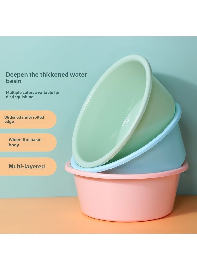 1 x 5 pcs Round Household Basin Thickened Plastic Washbowl Extra large pink