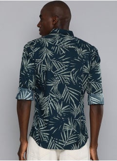 The Indian Garage Co Men Slim Fit Tropical Full Sleeves Cutaway Collar Casual Shirt  - Image 2