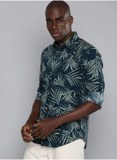 The Indian Garage Co Men Slim Fit Tropical Full Sleeves Cutaway Collar Casual Shirt  - Image 3