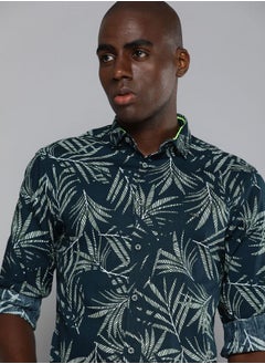 The Indian Garage Co Men Slim Fit Tropical Full Sleeves Cutaway Collar Casual Shirt  - Image 1